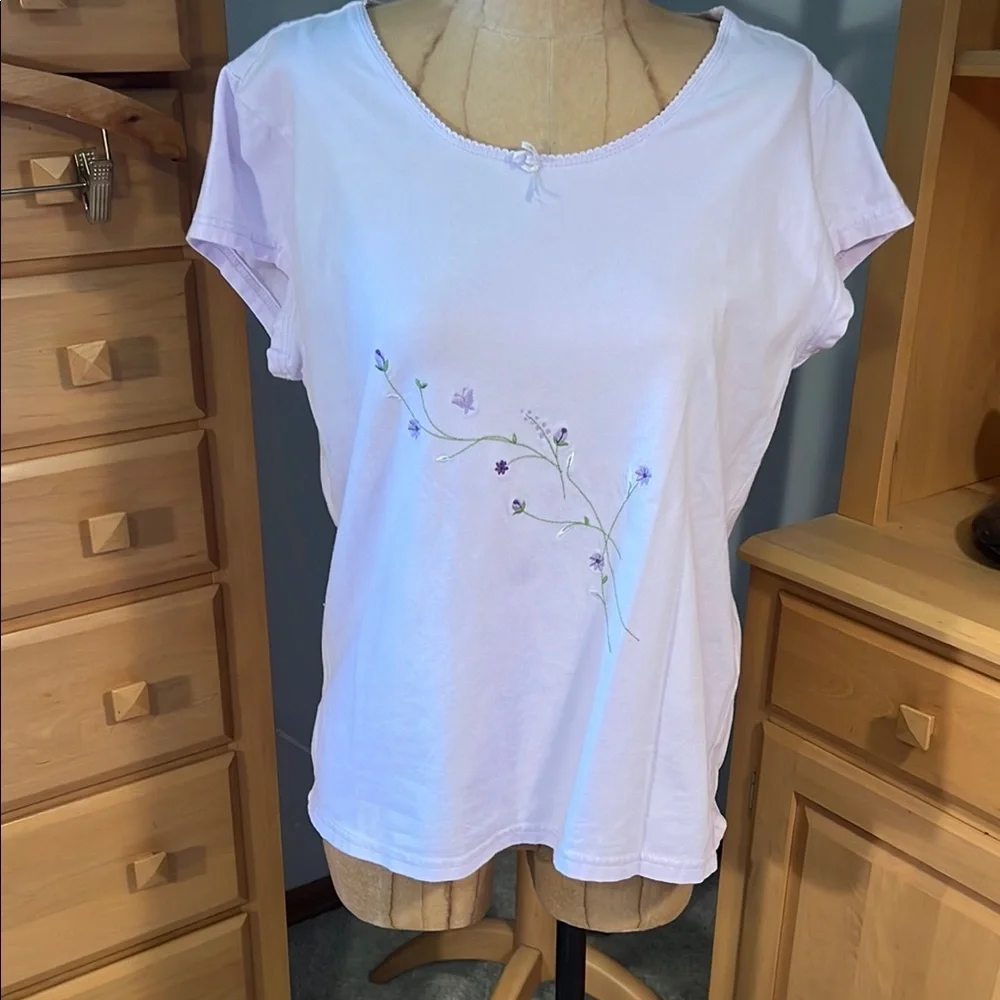 Jockey lilac Fitted Cap Sleeve pj tee size XL